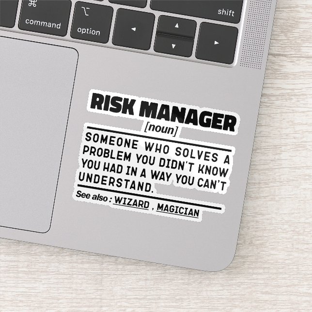 Risk Manager Noun Projektmanagement Cool Aufkleber (Detail)
