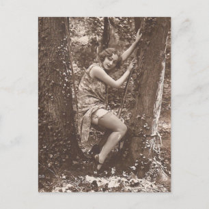 Riskante Vintage-Fotos Postkarte