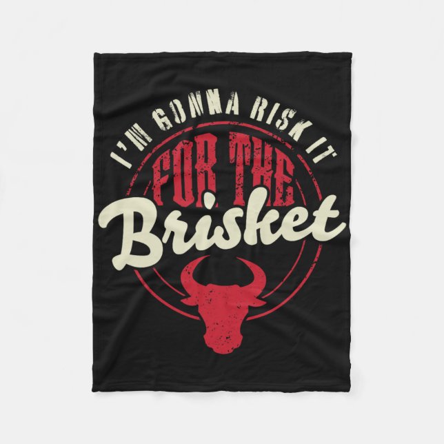 Riskiere es für das Brisket Lustiger Fleischrauche Fleecedecke (Vorderseite)