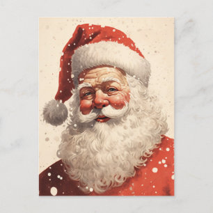 Risograph-Stil Vintage-Santa-Claus-Kunst Feiertagspostkarte