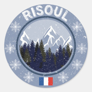 Risoul Skistation Runder Aufkleber