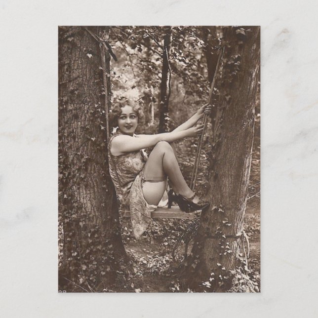 Risqué Vintages Foto Postkarte (Vorderseite)