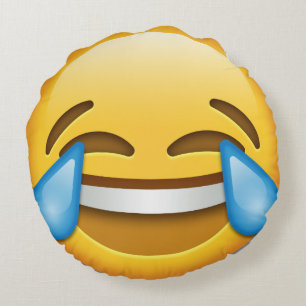 Risse Freude emoji lustigen Kissens Rundes Kissen