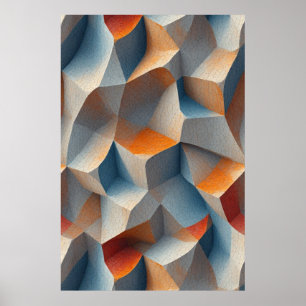 Risse Geometrie: Skulpturale Abstrakt Poster