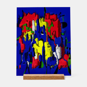 Risse im Blau, abstrakt Acrylschild