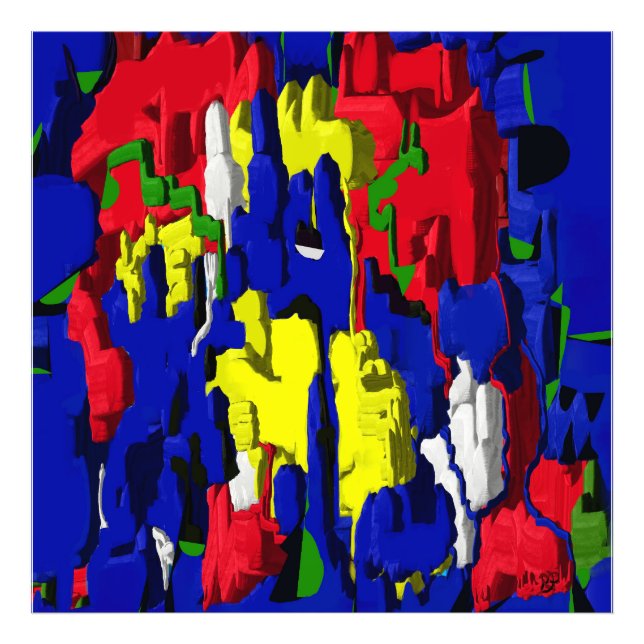 Risse im Blau, abstrakt Fotodruck (Vorne)