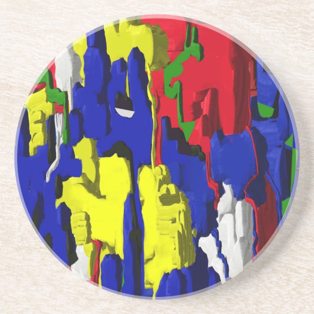 Risse im Blau, abstrakt Getränkeuntersetzer (Vorne)