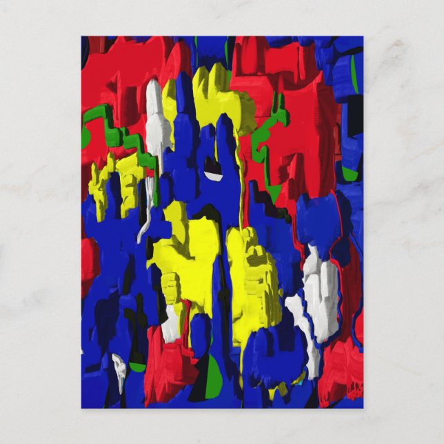 Risse im Blau, abstrakt Postkarte (Vorderseite)