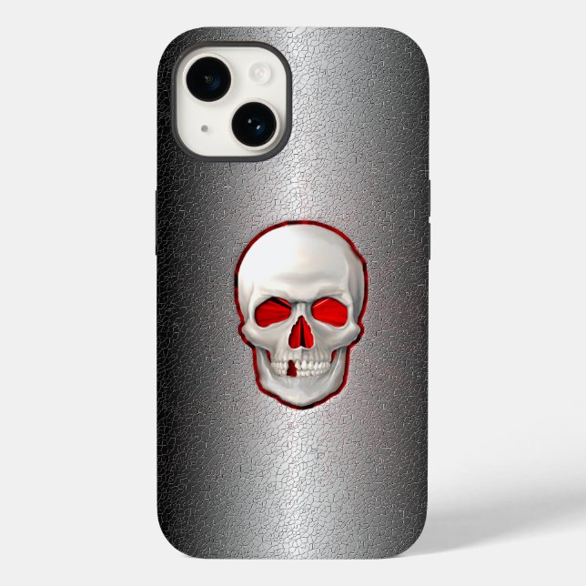 Risse Metalle - 3D glühender Skull-Inlay Case-Mate iPhone Hülle (Rückseite)