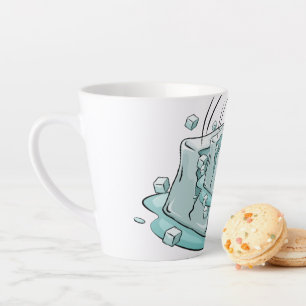 Rissige Eiswürfel-Illustrationskunst Milchtasse
