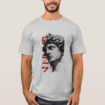 Rissige Marmorbüste Trash Polka Kunst T-Shirt