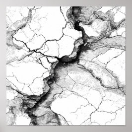 Rissige Mineralader-Dekorationsschablone Linienkun Poster