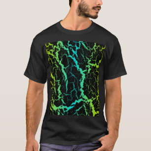 Rissige Weltraumlava - Limette/Cyan T-Shirt