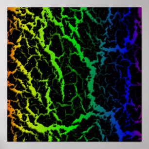 Rissige Weltraumlava - Regenbogen OYGBP Poster