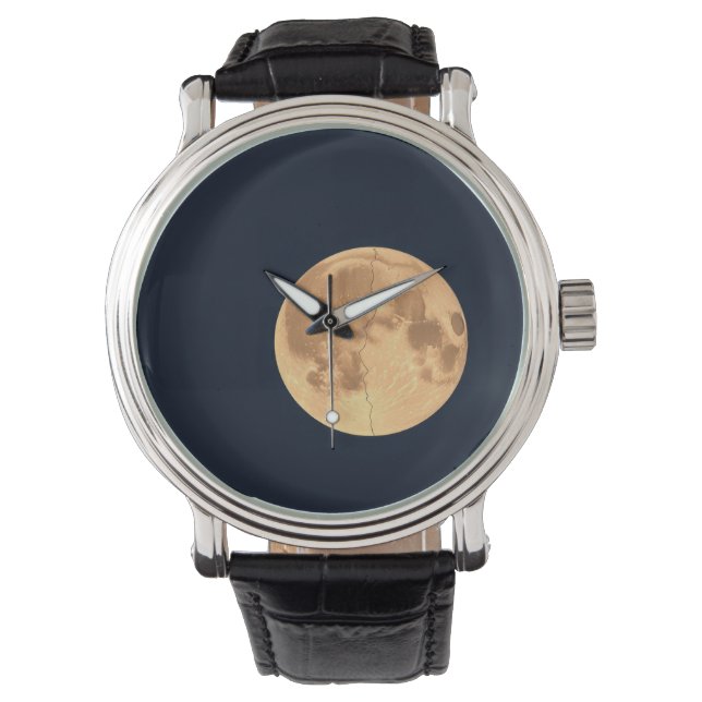 Rissiger Mond Armbanduhr (Vorderseite)