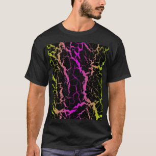 Rissiger Weltraum-Lava - Limette/Rosa T-Shirt