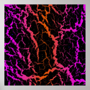Rissiger Weltraum-Lava - Pink/Orange Poster