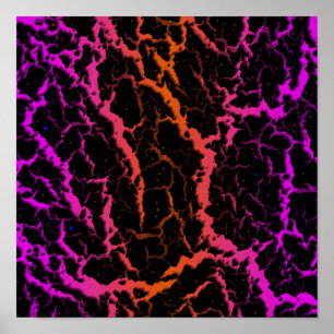 Rissiger Weltraum-Lava - Pink/Orange Poster