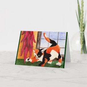 Ristra Miezekatze Feiertagskarte