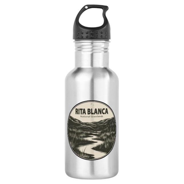 Rita Blanca National Grasslands Stream Edelstahlflasche (Vorderseite)