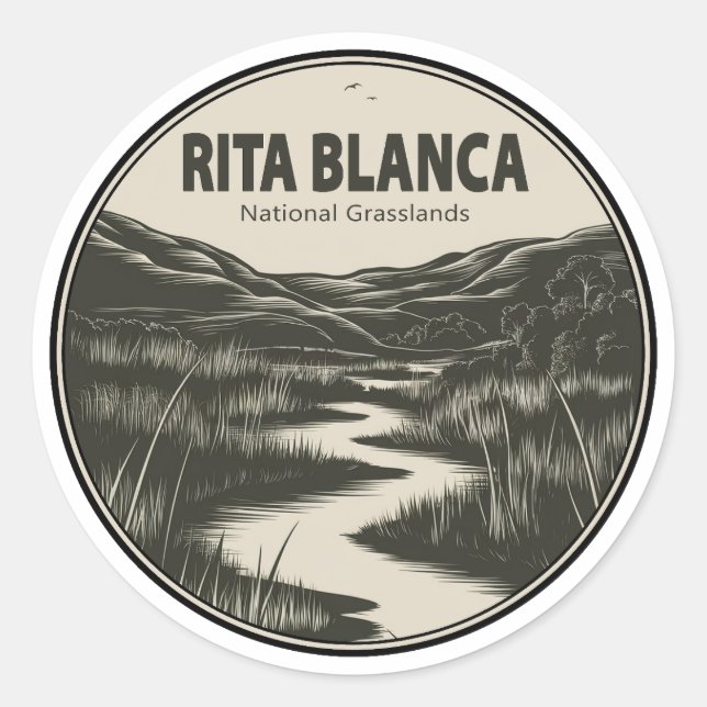 Rita Blanca National Grasslands Stream Runder Aufkleber (Vorderseite)
