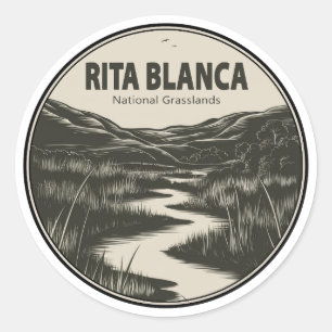 Rita Blanca National Grasslands Stream Runder Aufkleber