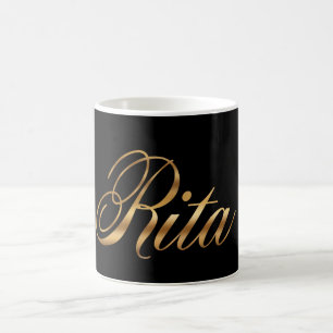 Rita gold Design Lettering Tasse Kaffeetasse