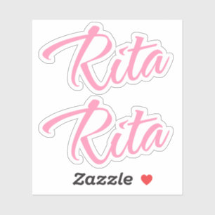 Rita Name pink cursive x2 Aufkleber