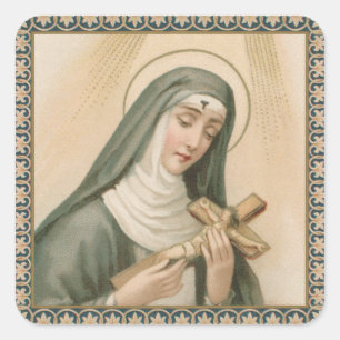 Rita von Cascia (M 015) Quadratischer Aufkleber