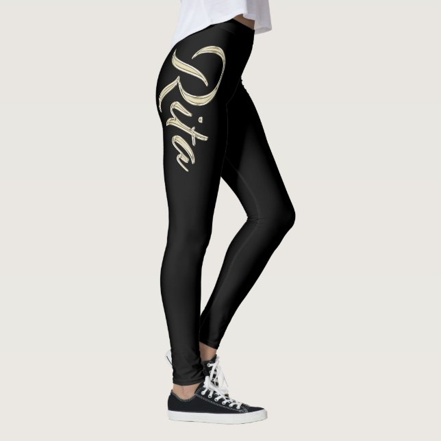 Rita white gold Handwriting Hose Leggings (Rechts)