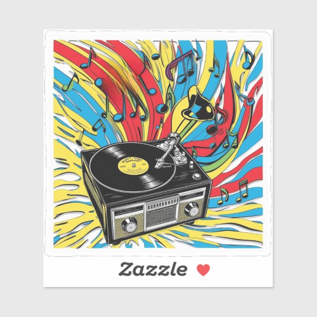 Ritmo Retro – Tocadiscos de los 80 Aufkleber (Blatt)