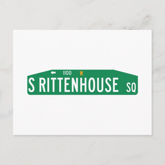 Rittenhouse Square, Philadelphia, PA Street Sign Postkarte (Vorderseite)