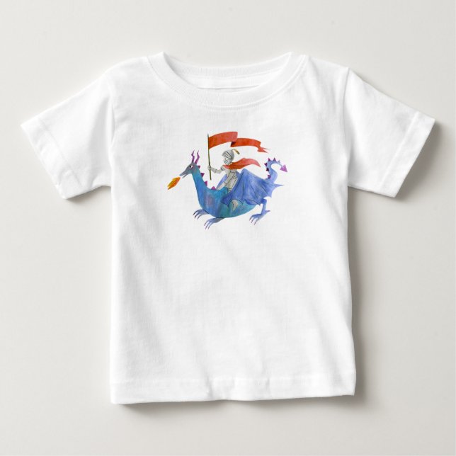 Ritter auf Drachen Kinder T-Shirt (Vorderseite)