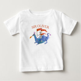 Ritter auf Drachen mit individuellem Namen Kindert Baby T-shirt