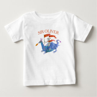 Ritter auf Drachen mit individuellem Namen Kindert Baby T-shirt