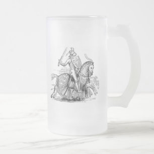 Ritter auf Pferd Mattglas Bierglas