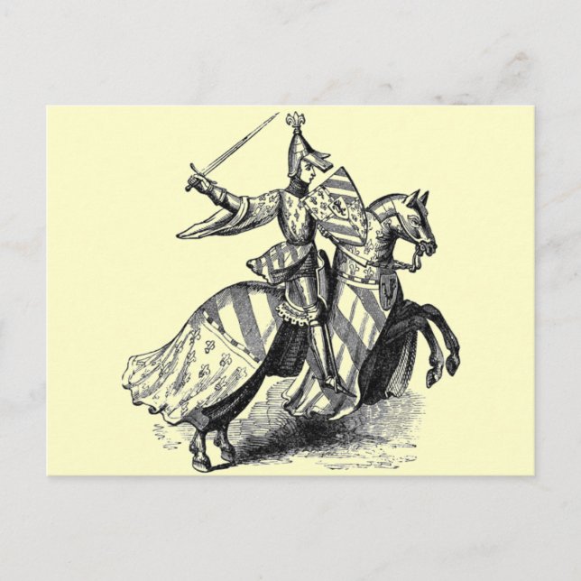 Ritter auf Pferd Postkarte (Vorderseite)