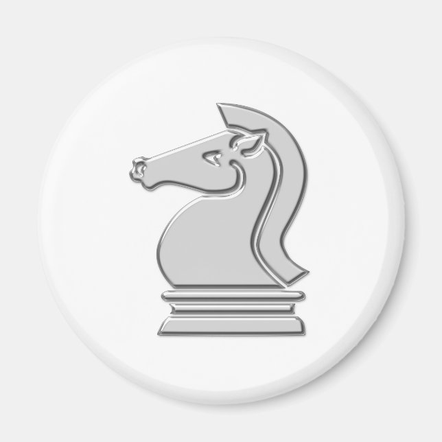 Ritter Cool Metallic Schachstück Magnet (Vorne)