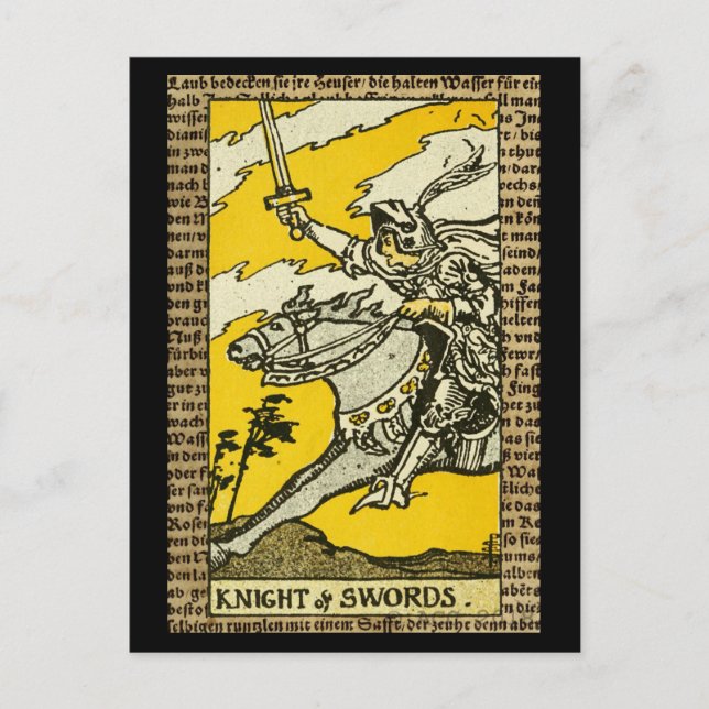 Ritter des Schwerter Tarot Postkarte (Vorderseite)