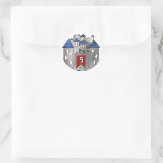 Ritter & Drache Burg Party Favor Aufkleber