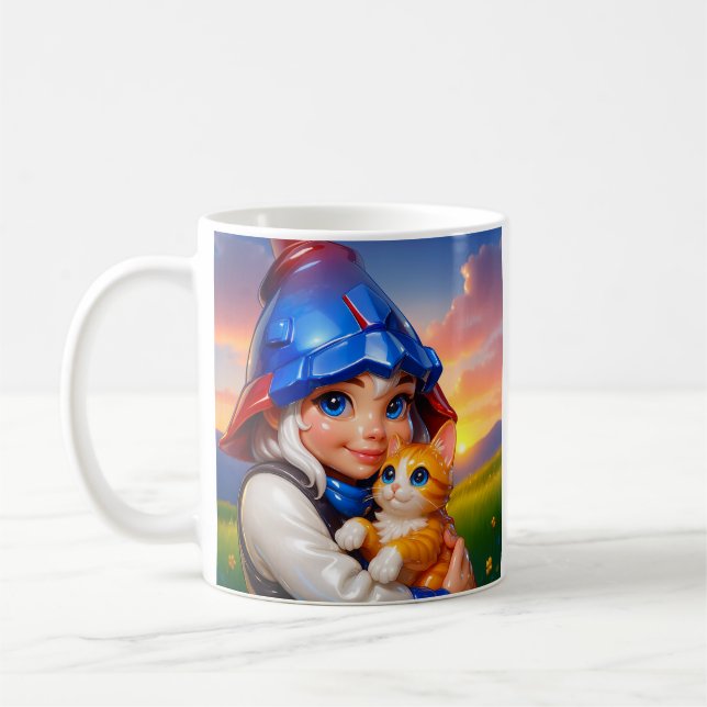 Ritter-Elfen-Katzen-Tasse Kaffeetasse (Links)