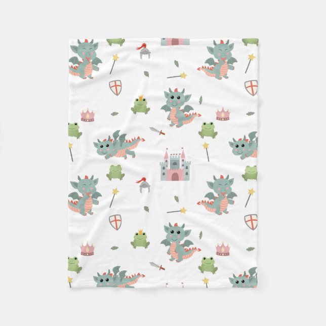 Ritter Fairytale Burg Kinderzimmer Fleecedecke (Vorderseite)
