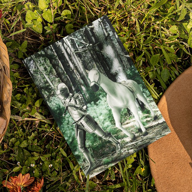 Ritter führt sein Pferd Postkarte (Von Creator hochgeladen)