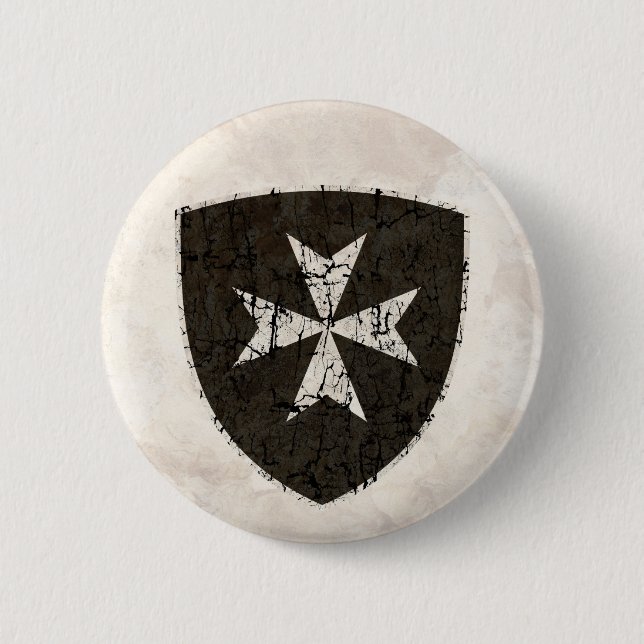 Ritter Hospitaller Kreuz, beunruhigt Button (Vorderseite)
