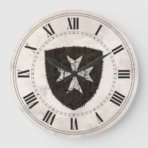 Ritter Hospitaller Kreuz, beunruhigt Große Wanduhr
