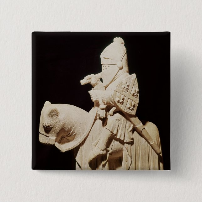 Ritter in der Rüstung auf seinem Pferd Button (Vorderseite)
