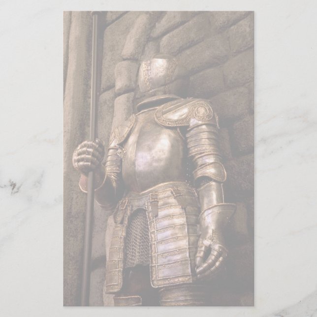 Ritter in Rüstung Briefpapier (Vorderseite)