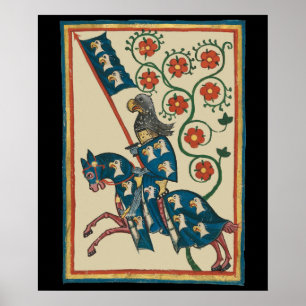 Ritter mit Adler Heraldry, Mittelalter des 14. Jah Poster