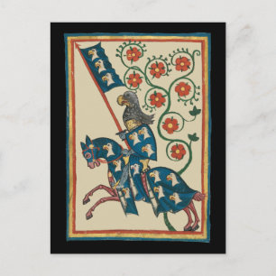 Ritter mit Adler Heraldry, Mittelalter des 14. Jah Postkarte