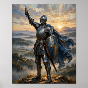 Ritter mit der Rüstung Gottes Epheser 6 Christlich Poster